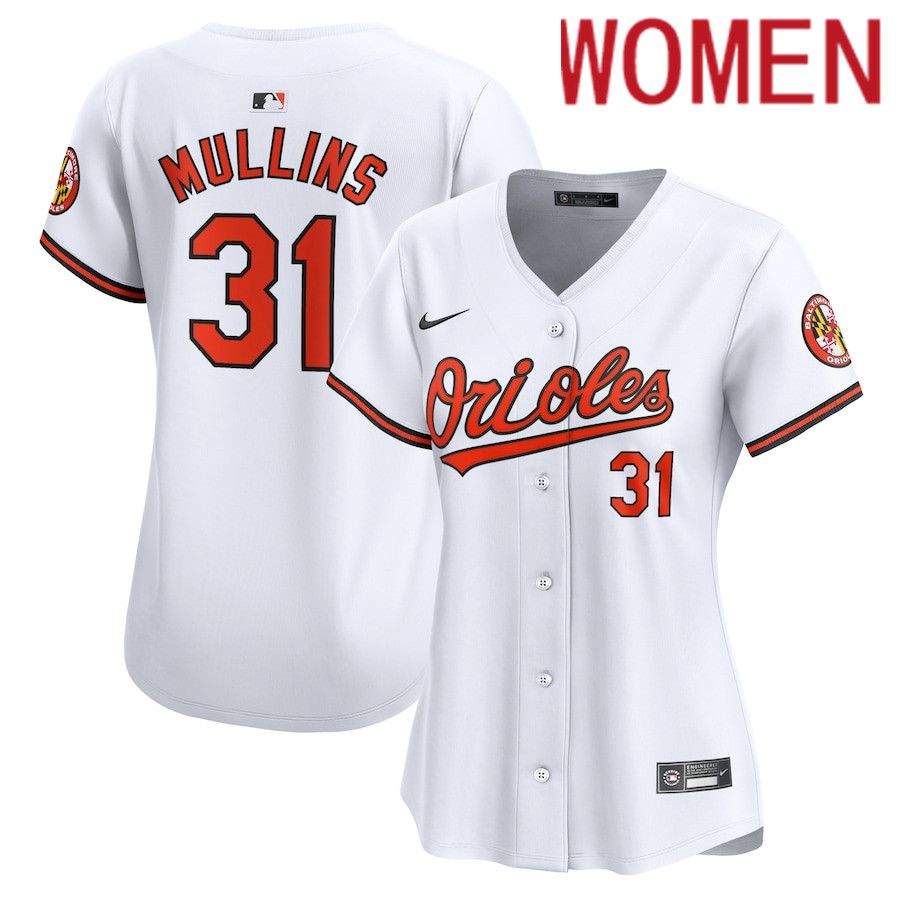Women Baltimore Orioles 31 Cedric Mullins Nike White Home Limited Player MLB Jersey